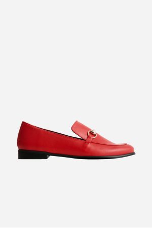 Shiv Women's Grape Leather Vegan Loafers | Red
