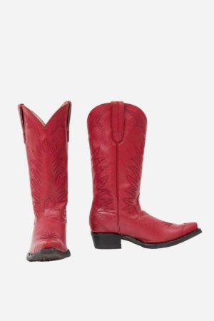 Wild Agave Vegan Leather Cowboy Boots | Flame Red