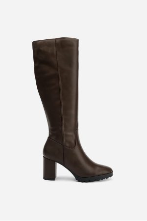 Edamame Knee High Vegan Boots | Brown