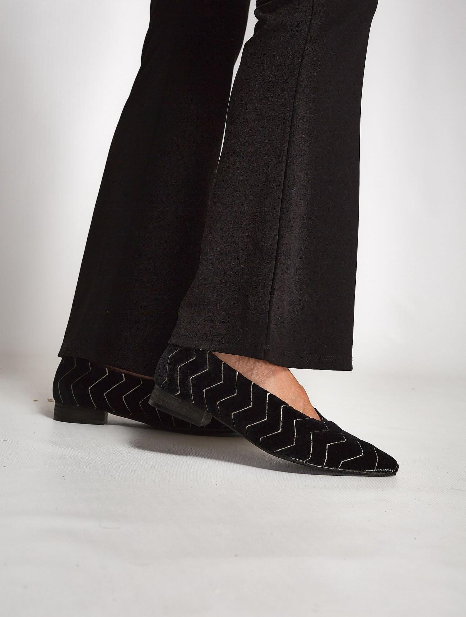 Dragonfly Dancers Vegan Velvet Flats | Black - Image 3