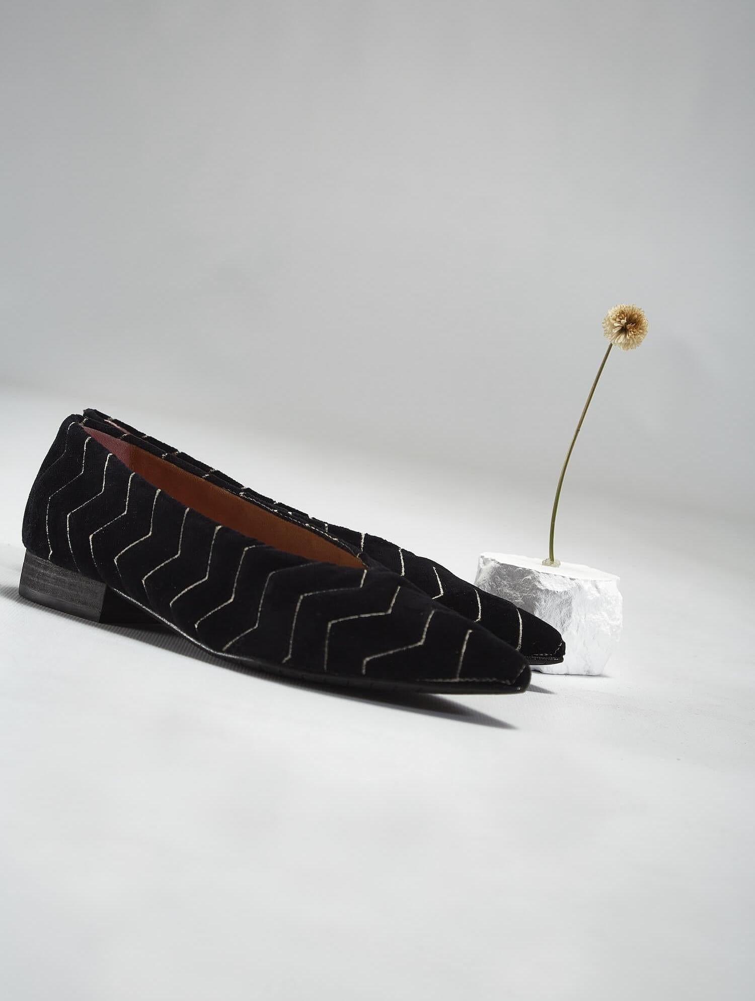 Dragonfly Dancers Vegan Velvet Flats | Black - Image 8