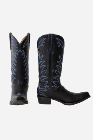 Wild Agave Vegan Leather Cowboy Boots | Onyx