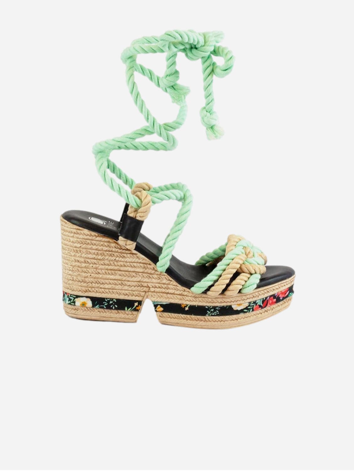 Eva Vegan Cotton Cord Wedge Sandals | Multi