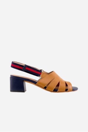 Silvia Vegan Leather Heeled Sandals | Camel