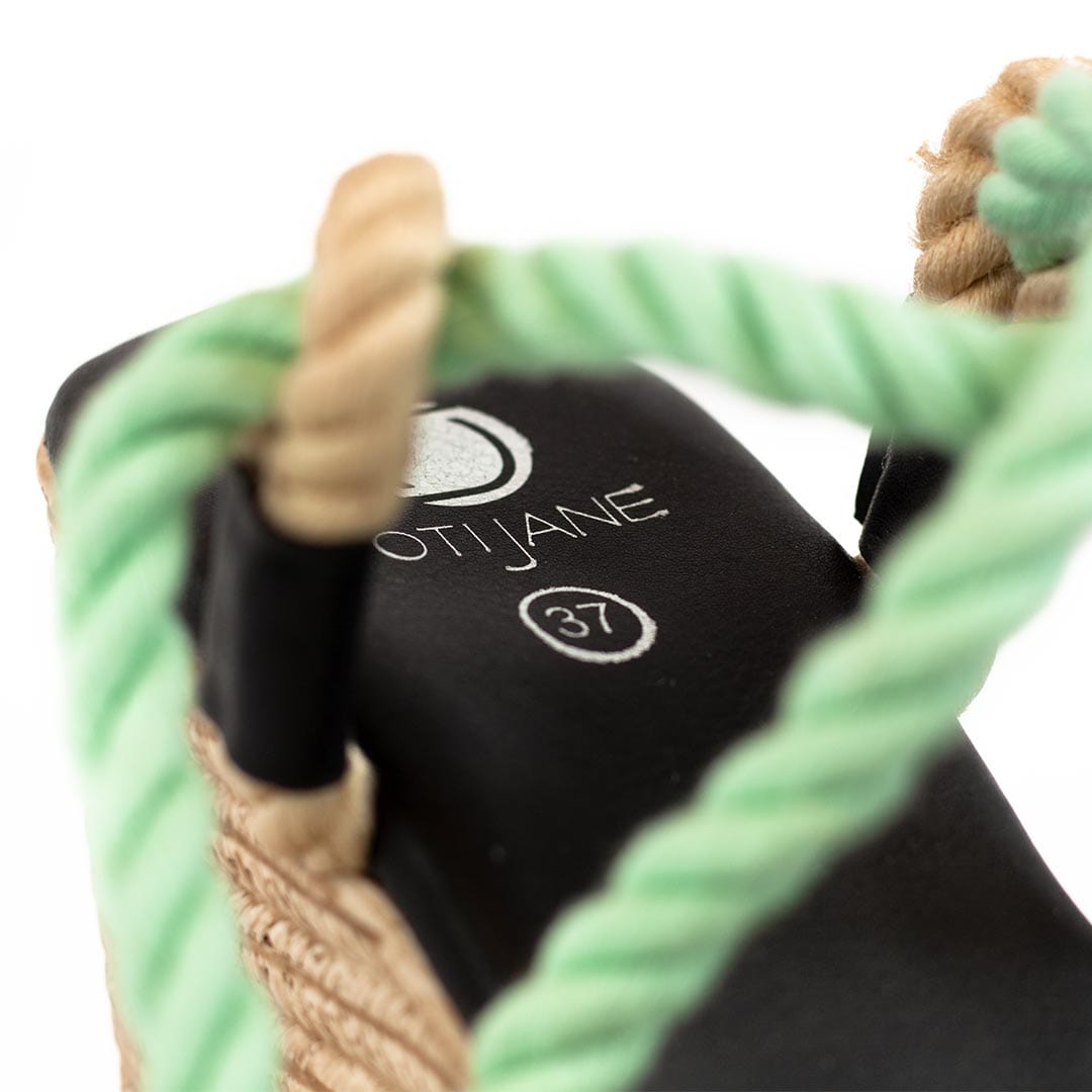 Eva Vegan Cotton Cord Wedge Sandals | Multi - Image 2